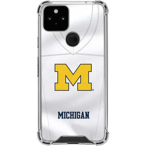 University of Michigan White Jersey Google Pixel 5 Clear Case